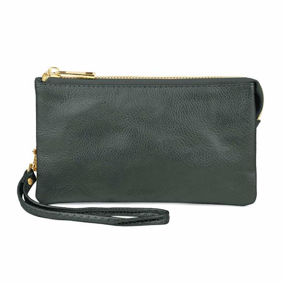 Convertible Faux Leather Wallet Purse Clutch - Mini Handbag Detachable Chain C - Picture 1 of 7